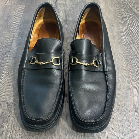 GUCCI Mens Horsebit Black Leather Loafers - Picture 2 of 11